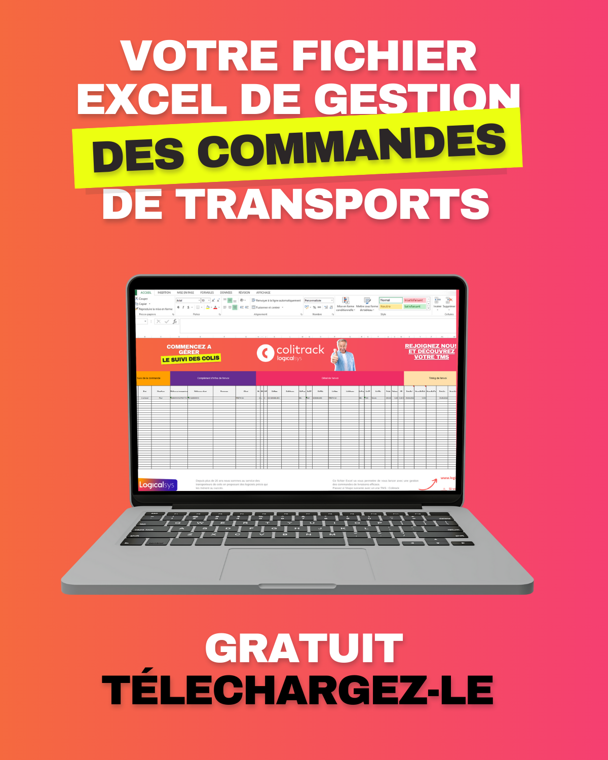 Excel gratuit de suivi des transports